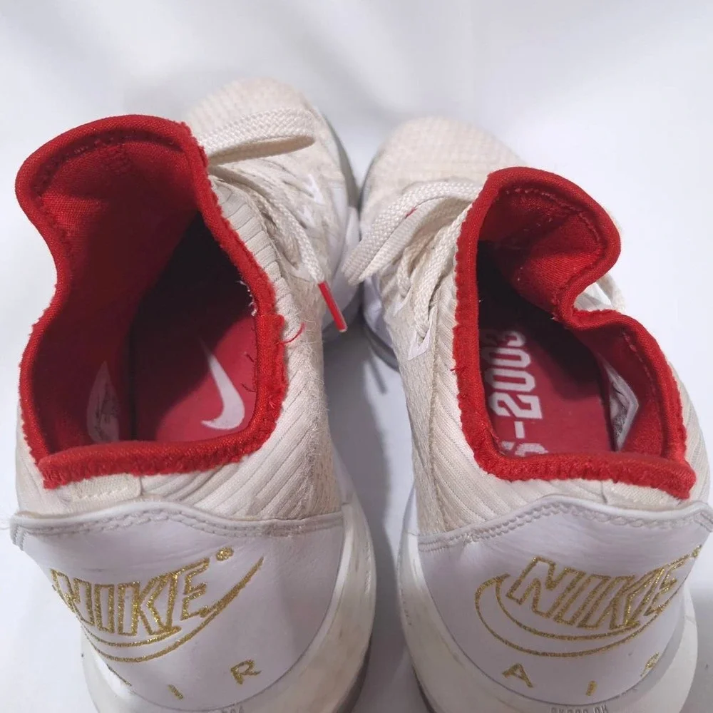 Nike LeBron 16 Draft Day Low Basketball Shoes White‎ Red Sneakers Mens 10.5